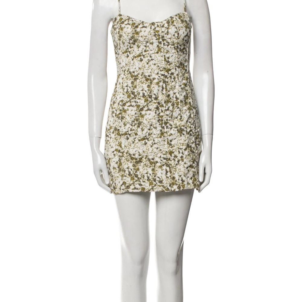 Shona Joy Cream and Brown Spaghetti Strap Slip Mini Dress
